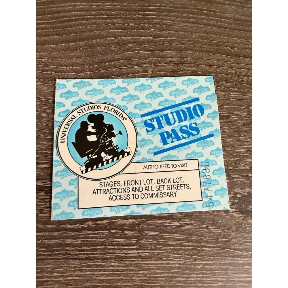 Universal Studios, Florida studio pass vintage 1991